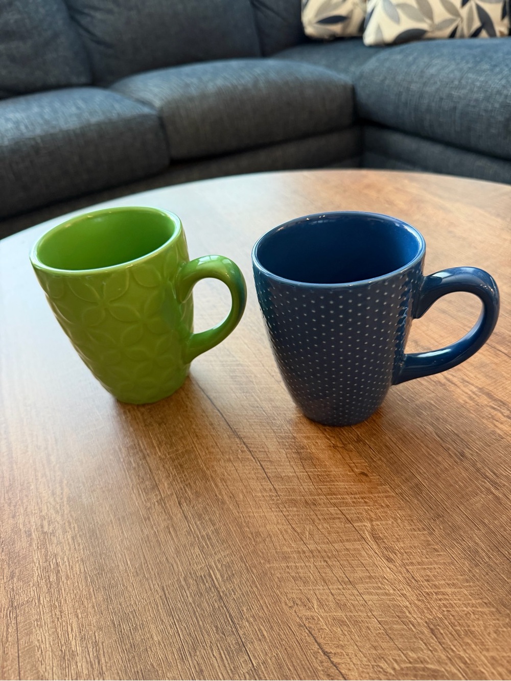 Two-Piece Ceramic Mug Set - Green and Blue
